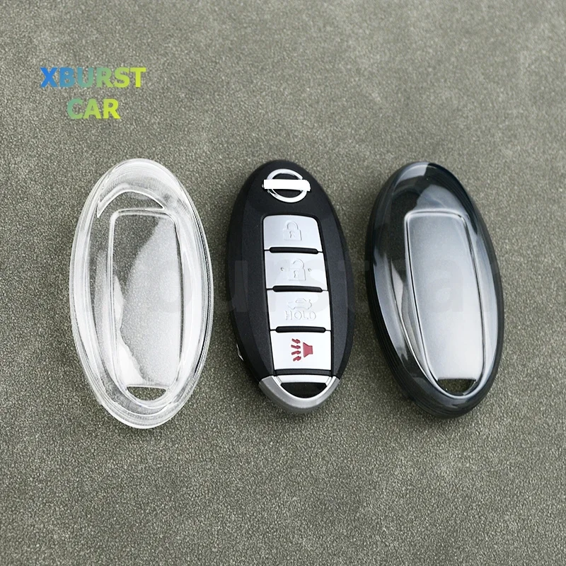 For Nissan Qashqai X-Trail T32 T31 Juke J10 J11 Kicks Tiida Pathfinder Note Soft Transparent TPU Car Key Case Cover Shell Fob