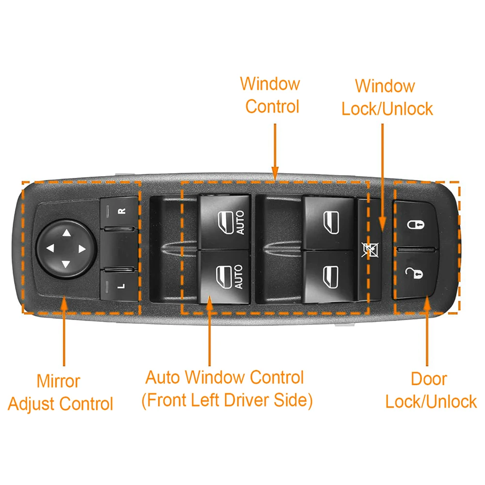 مناسبة لكرايسلر باسيفيكا 2017-2023 مفتاح نافذة الطاقة الجانب الأمامي الأيسر للسائق مفتاح نافذة الطاقة 68234092AC #3