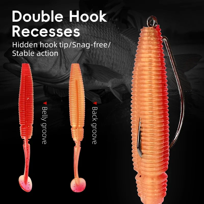 MEREDITH Fishing Lure 3.15in 10pcs Powerful Paddle Tail Soft Lures Bite for Saltwater & Freshwater Fishing