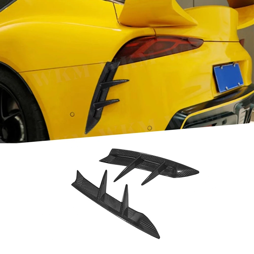 

Для Toyota SUPRA A90 A91 2019-2024 автомобильный задний бампер из углеродного волокна, плавники, вентиляционные накладки, разветвители, детали, комплект кузова