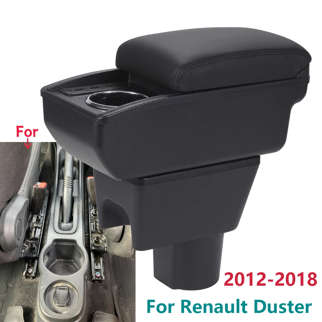 For Renault Duster Armrest Box For Renault Duster Car Armrest 2010-2018 Dedicated Retrofit Interior Storage Box Car Accessories