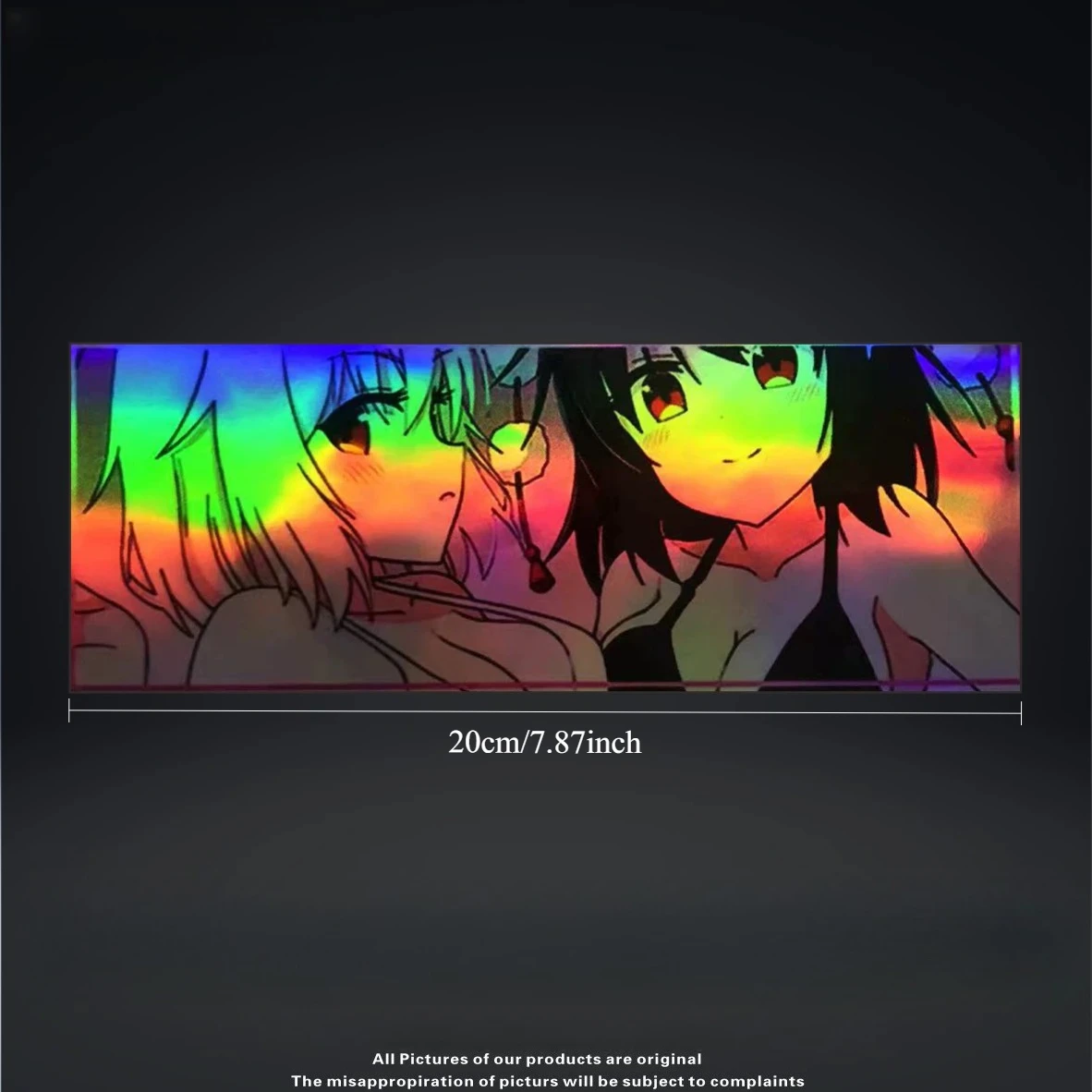 JDM Style Anime Beautiful Girl Decal, Laser Effect Waterproof Vinyl Sticker for Automobile and Motorbike Body Decoration