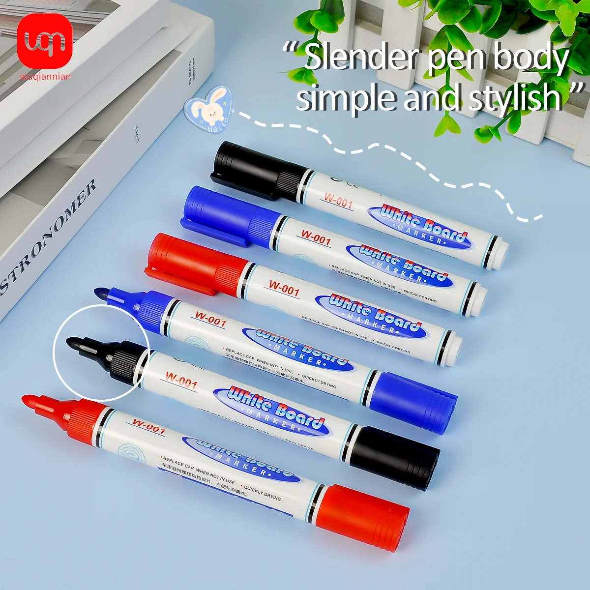 Picture 3: WQN 3/6/12PCS High-Quality Whiteboard Markers Smooth Writing Black/Red/Blue Ink Multifunctional Pens for School Supplies