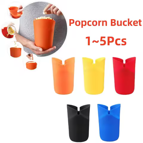 Popcorn Bucket Popcorn Microwave Foldable Red Silicone High Quality Kitchen Easy Tools Popcorn Bucket Bowl Maker Kitchen Acc