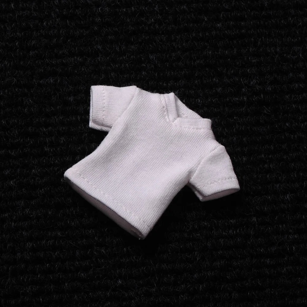 1/12 مقياس الرجال الأبيض قصيرة الأكمام تي شيرت رياضي ملابس علوية ملحق نموذج صالح 12 "ذكر الجندي عمل الشكل الجسم الدمى لعبة #1