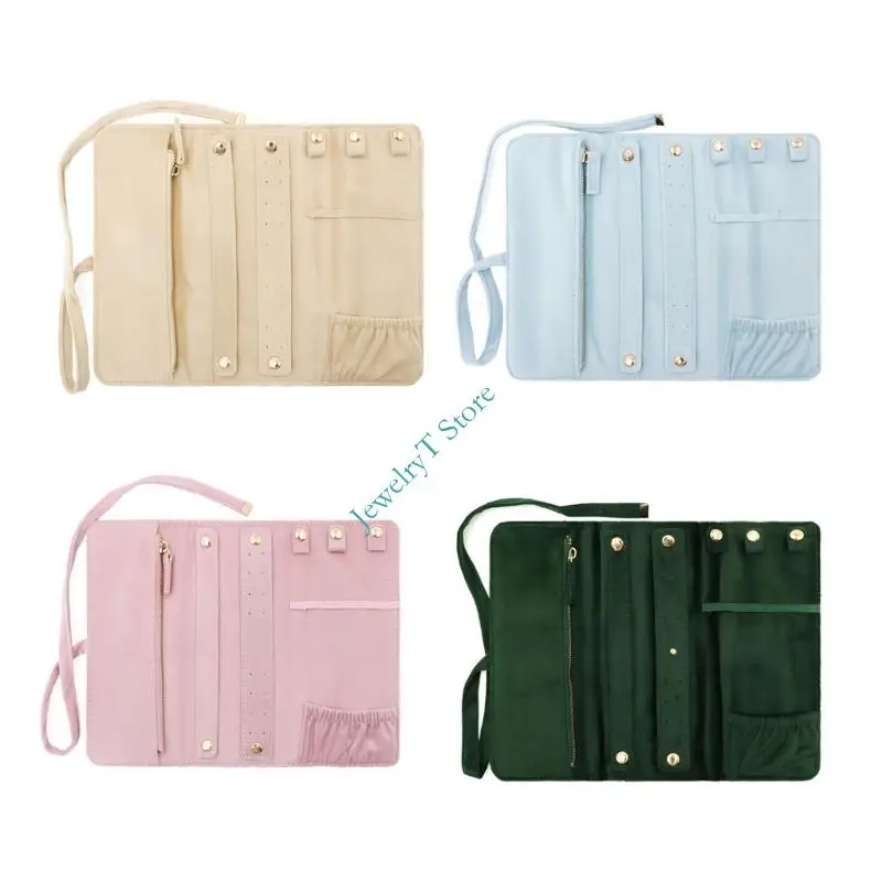 

LX9D Velvety Jewelry Storage Case Lightweight Moisture Resistant Design For Earring Necklace Protections