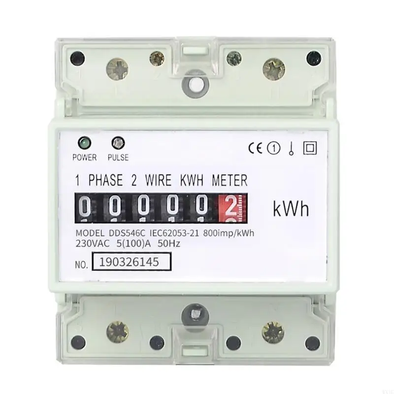 WXTC Space Saving DIN Energy Meter With Clear Digital Display Suitable For Accurate Reading Precise Power Usage Tracking