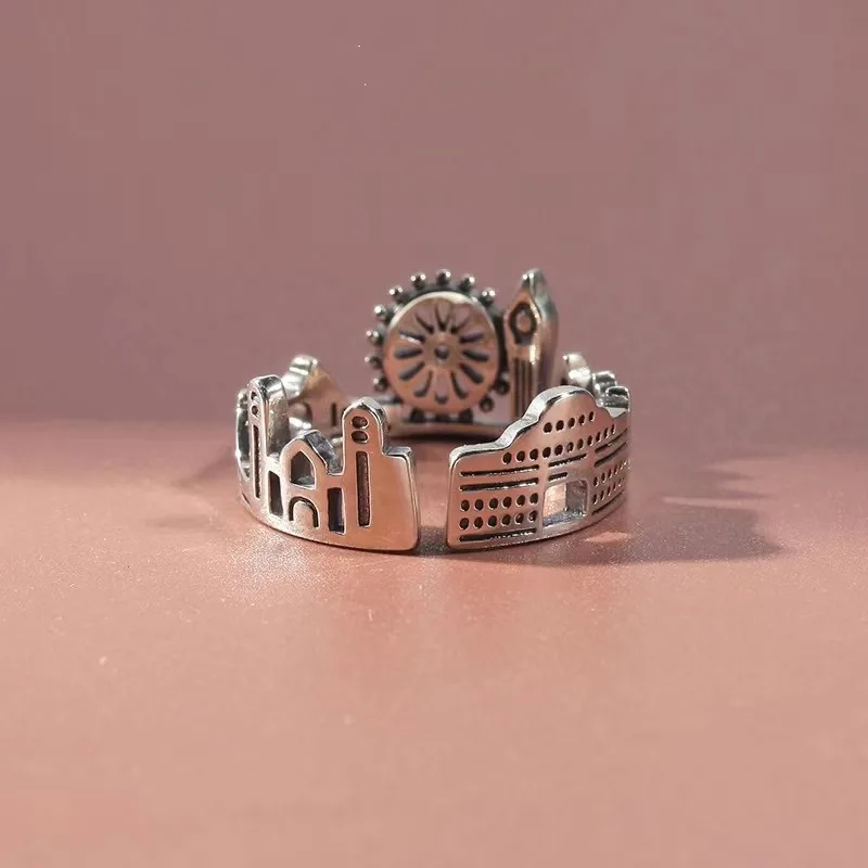 1 unidad/2 unidades de anillos de castillo de Disney, anillos vintage, anillos y2k, adecuados para decoración, regalos del Día de San Valentín, anillos con personalidad, anillos punk