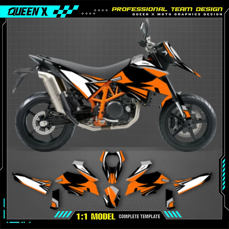 

Queen X MOTOR Motorcycle Graphics Background Decals Stickers Kit For KTM SMR690 R 2007 2008 2009 2010 2011 001