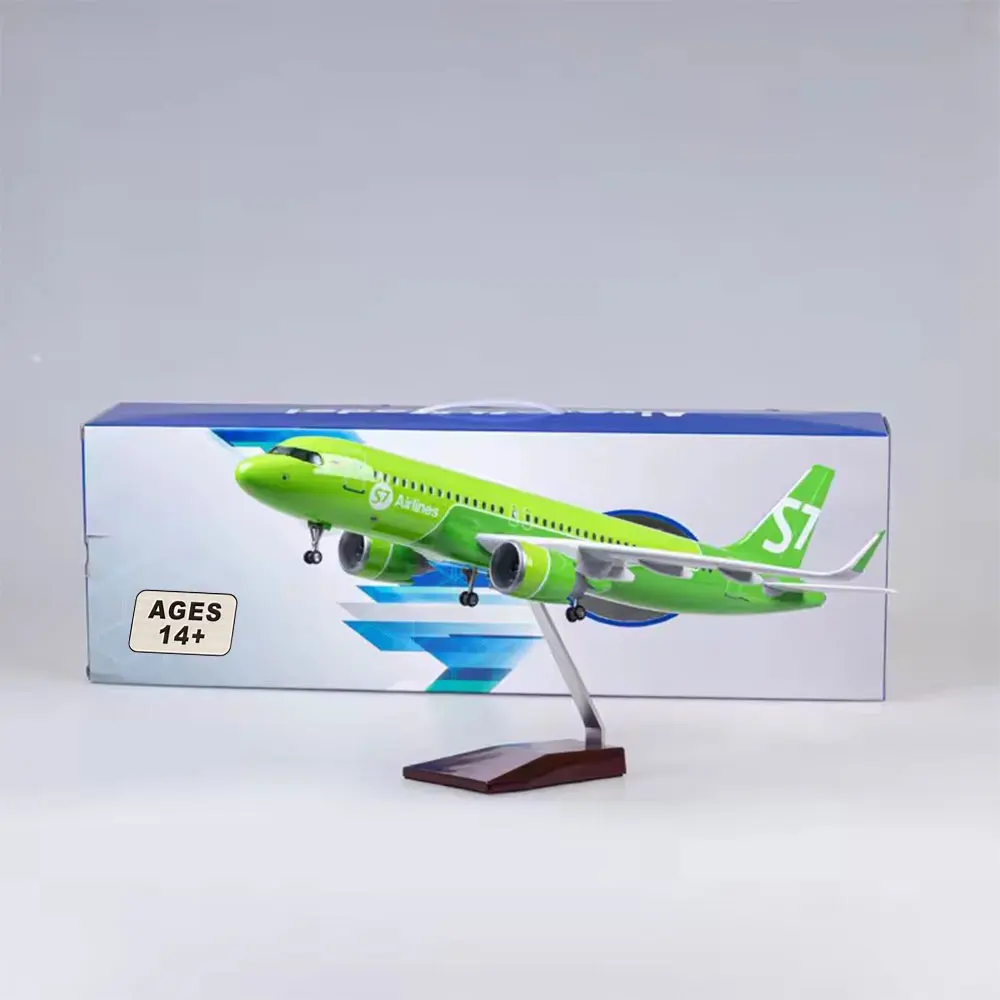 47cm A320 NEO Siberia S7 Airlines Airbus Model Plane 1/80 scale Resin Die-Cast Airplanes Light & Wheel Landing Gear Plane Model