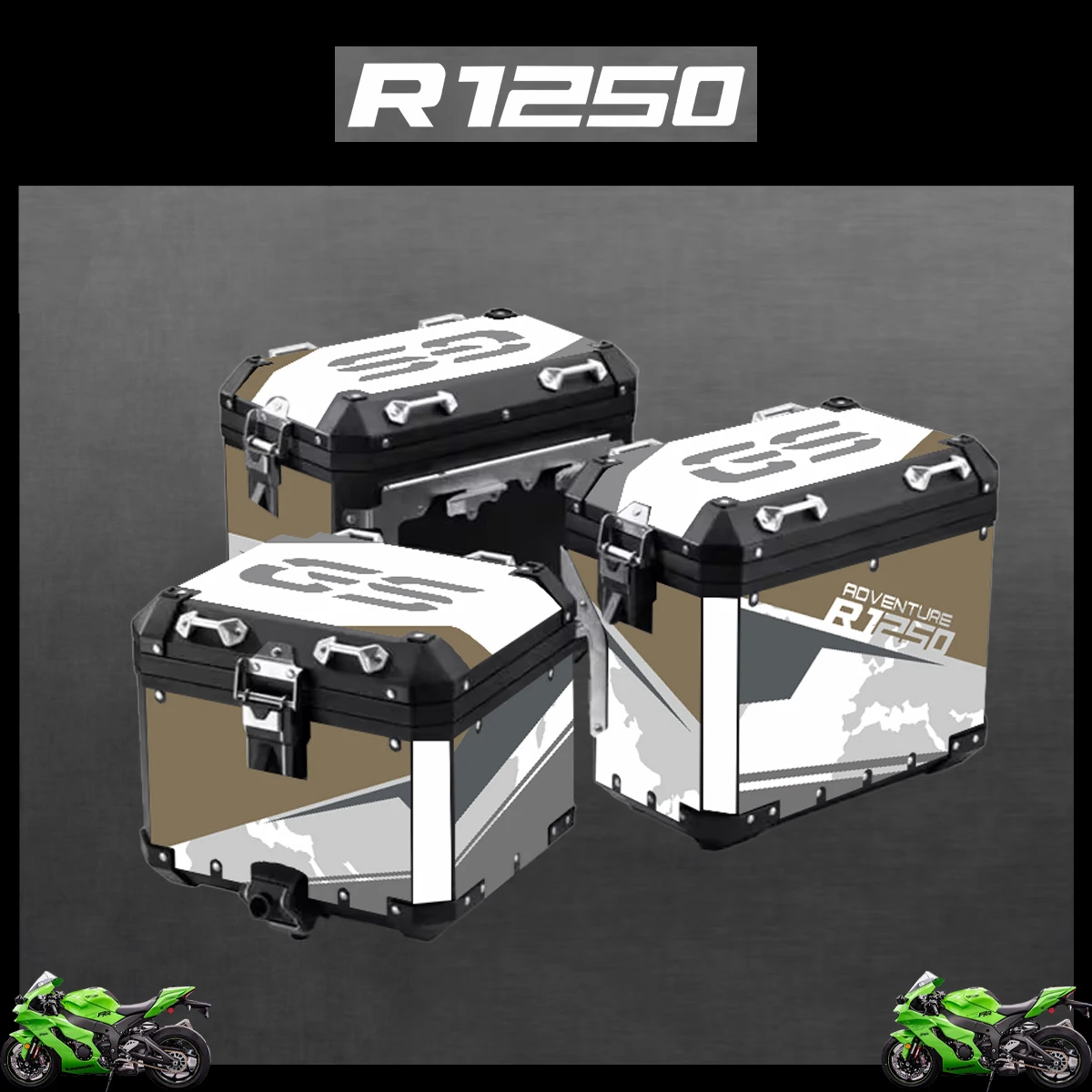 Motorcycle Stickers For BMW R1250GS R1250 GS 2004-2023 2022 2021 ADV Decorative Alloy Box Sticker Decal Set aluminium pannier