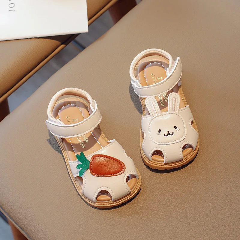 Sandals New Children Sandals for Girls Korean Fashion Open Toe Anti Slip Beach Sandals Casual Comfortable Soft Sole Kids Shoes