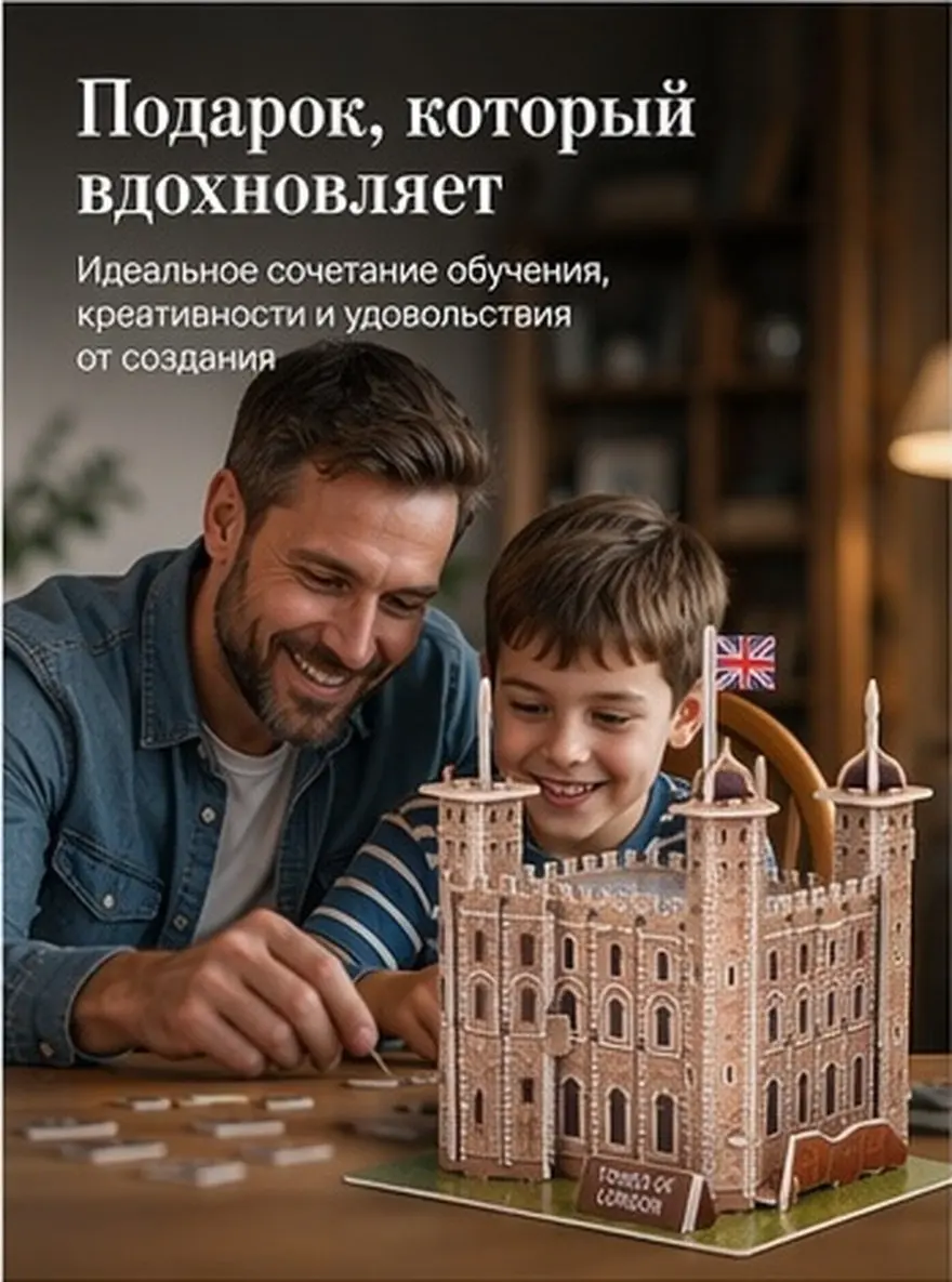 1Set 3D London Tower Puzzle Educational Paper Building Architectural Assembly Fun Interactive Kids Puzzle Plaything Famous