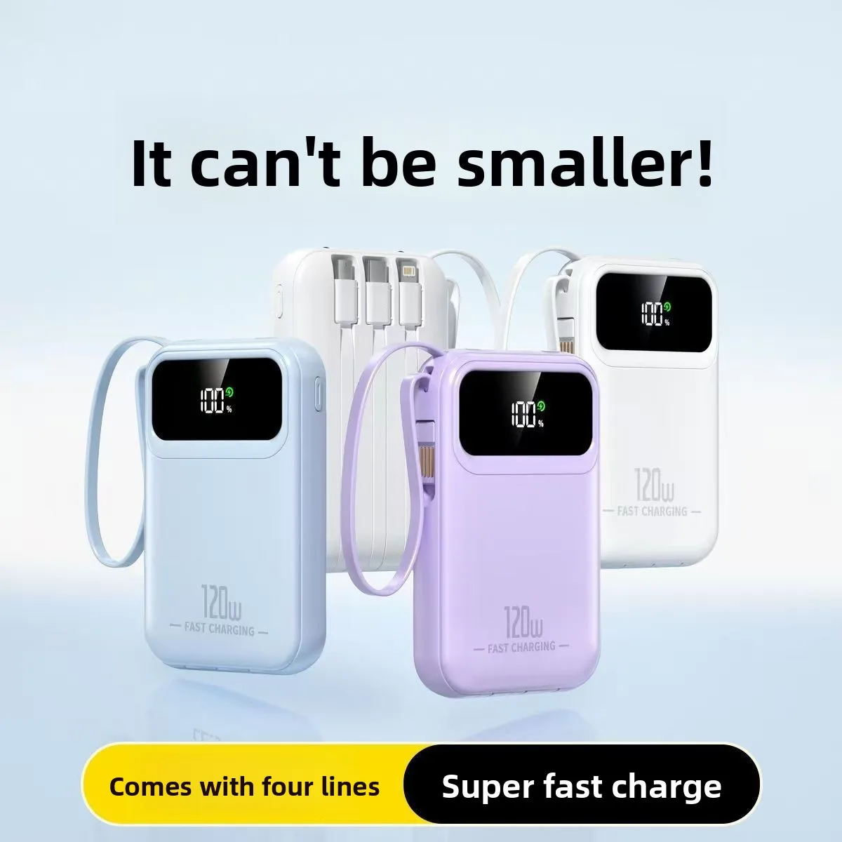 

Новый портативный аккумулятор емкостью 120 Вт со сверхбыстрой зарядкой, 20000 мАч, поставляется с 3 линиями, со светодиодным дисплеем мощности, подходит для большинства электроники