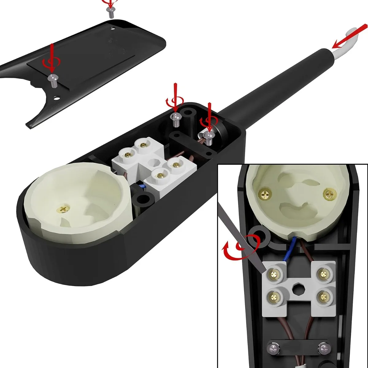 GU10 Socket with Junction Box LED Energy Saving Bulbs (Max.250V/2A) Home Installation Recessed Ceiling Mount Socket Accessories