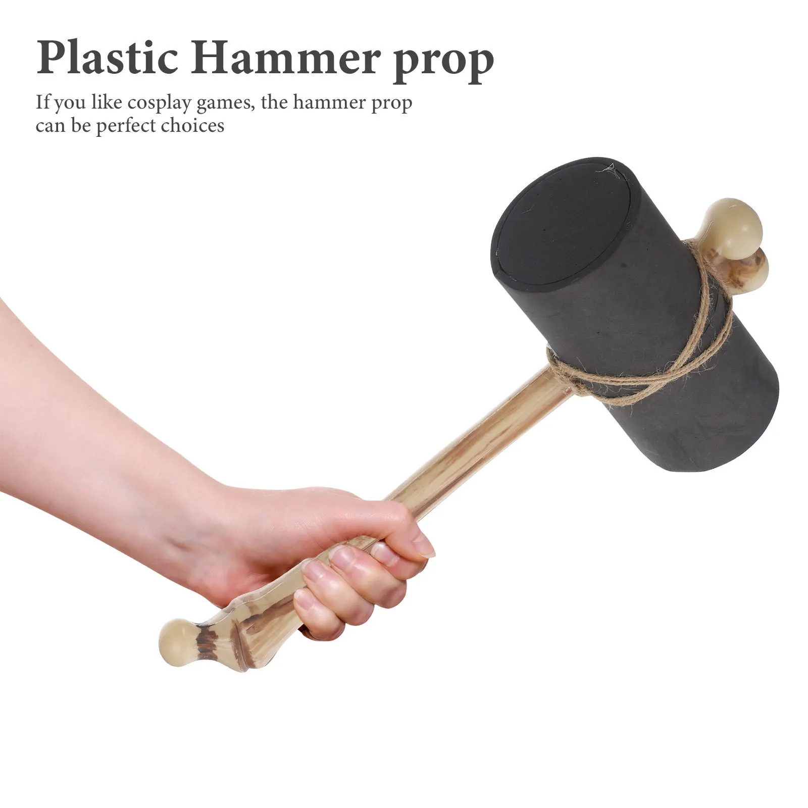 1pc osso puntello retrò Halloween martello finto per forniture per feste cosplay martello di plastica accessorio scherzo decorativo