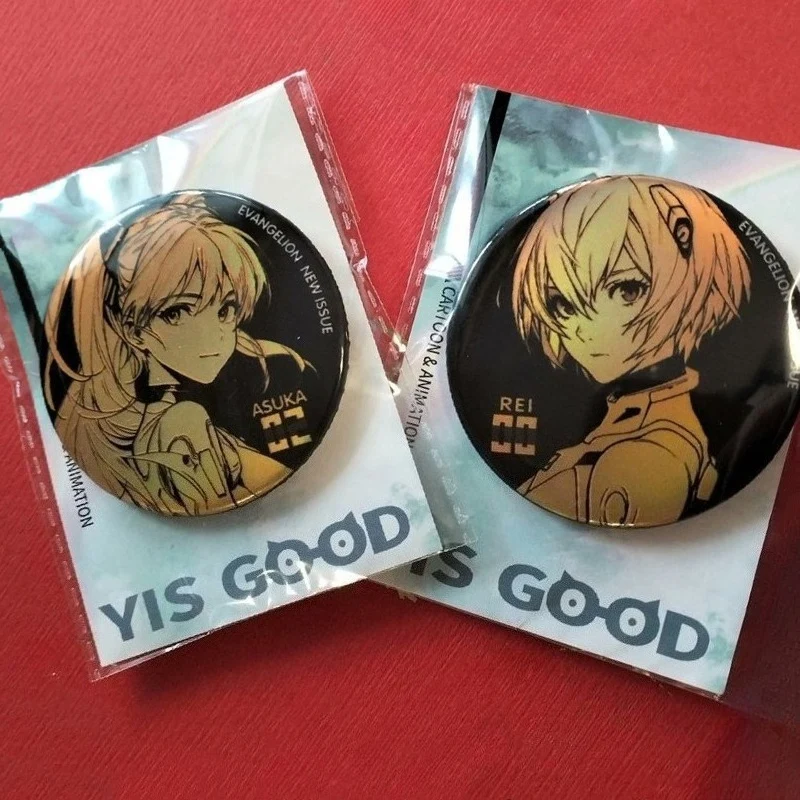 

NEON GENESIS EVANGELION Anime Black Gloden Brooch EVA Rei Asuka Metal Badge Backpack Clothing Decoration Accessories Fans Gifts