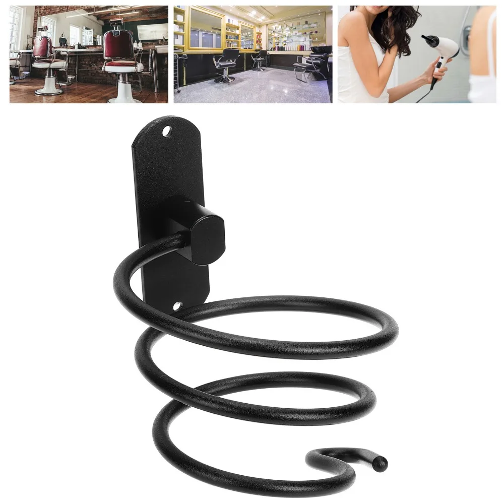 Aluminum Hair Dryer Holder Black Swivel Storage Hair Tool Organizer Practical Space Saving Hairdryer Hanging Rack