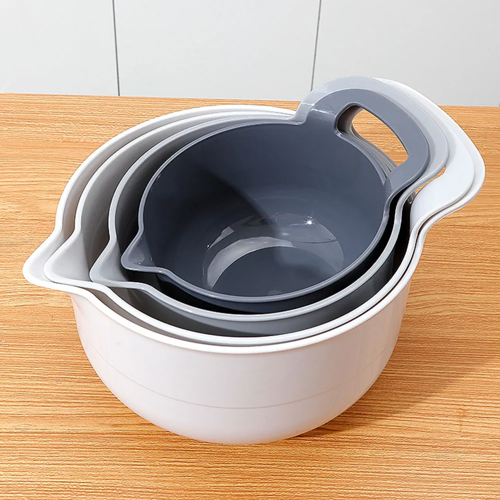 

4Pcs Wear-Resistant Kitchen Mixing Bowls Stackable Fruit Salad Snack Storage Containers Large Mixing Bowl for Baking