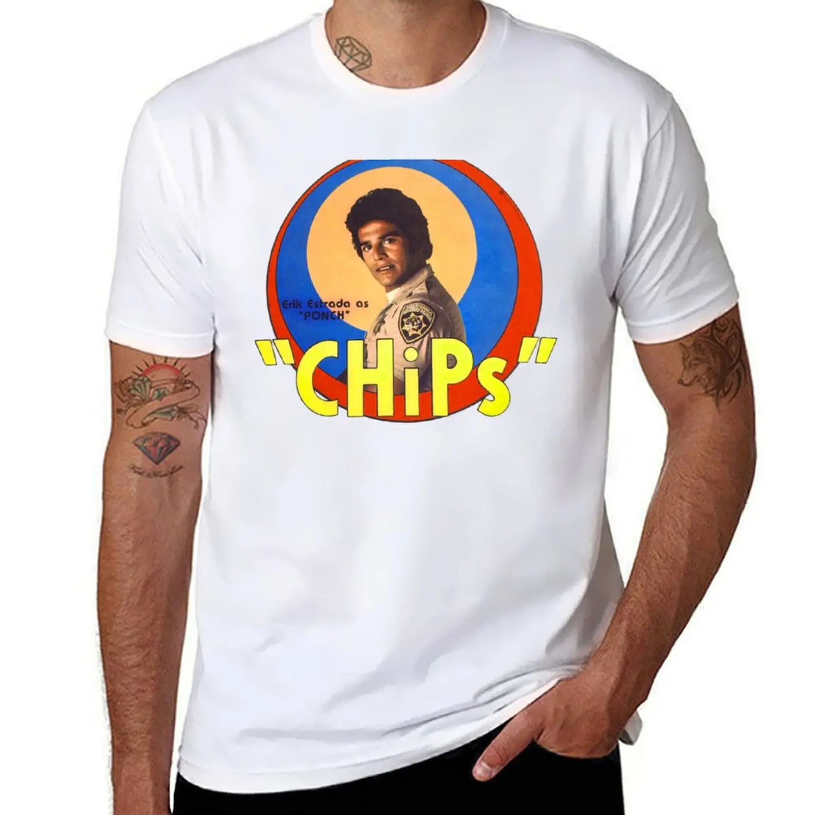 CHiPs - PONCH T-Shirt Short sleeve tee blanks customs big and tall t shirts for men