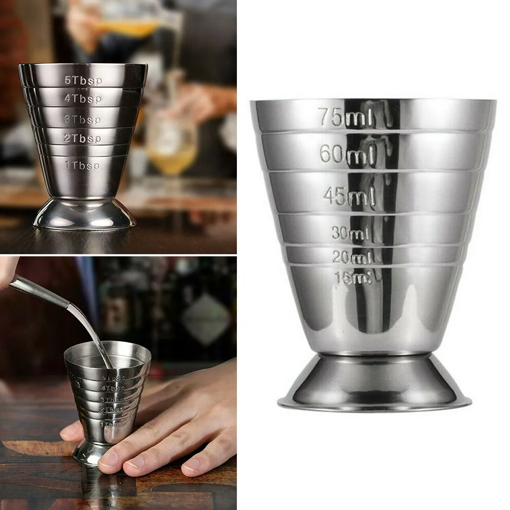 75ml Measure Cup Measure Cup Mixed Cocktail Beaker Sliver Stainless Steel Camping For Parties High Quality Brand New