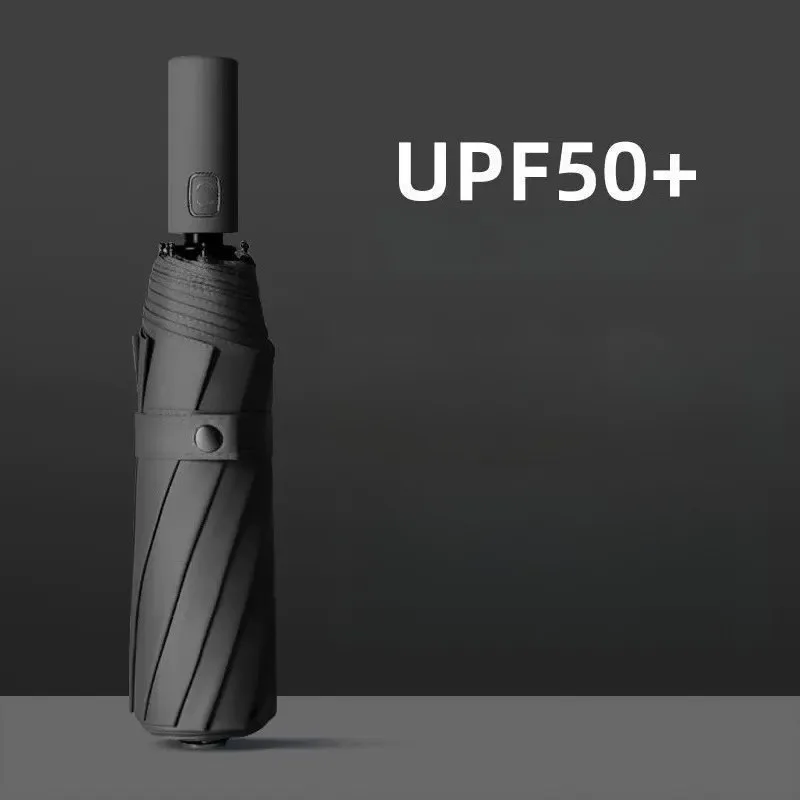 48-bone automatic umbrella, large folding vinyl umbrella for both rain and shine, sun protection and UV protection for students.