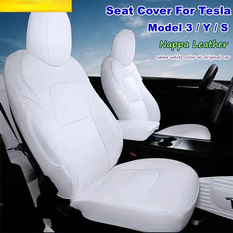 

For Tesla Model 3 Y Seat Cover Nappa Leather OEM Design Half Set Cushions Front Row Rear Row Car Modified Interior Accessories