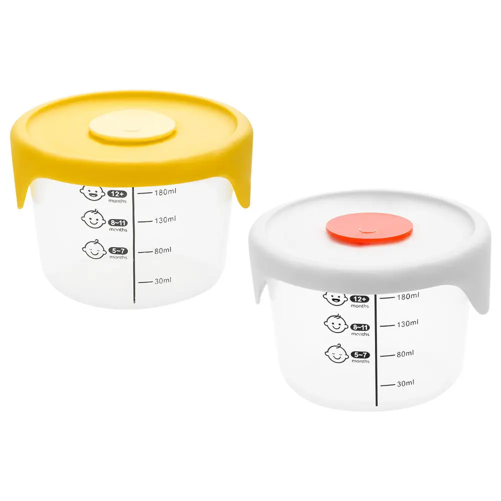 

2 шт. контейнеры для детского питания из силикона и полипропилена, герметичные, для хранения, пригодные для холодильника и микроволновой печи, для сохранения свежести продуктов