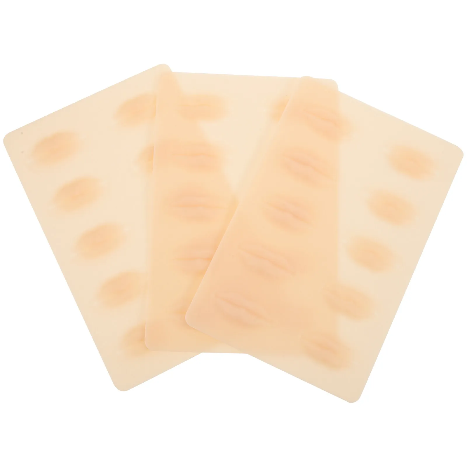 

3 Sheets 3D Silicone Fake Lip Skin for Tattoo Practice Realistic Texture Soft Flexible Artificial Lips Training