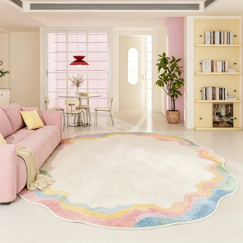 Irregular Shape Rugs for Bedroom Large Area Living Room Decoration Plush Carpet Fluffy Soft Bedside Floor Mat Thick Washable Rug