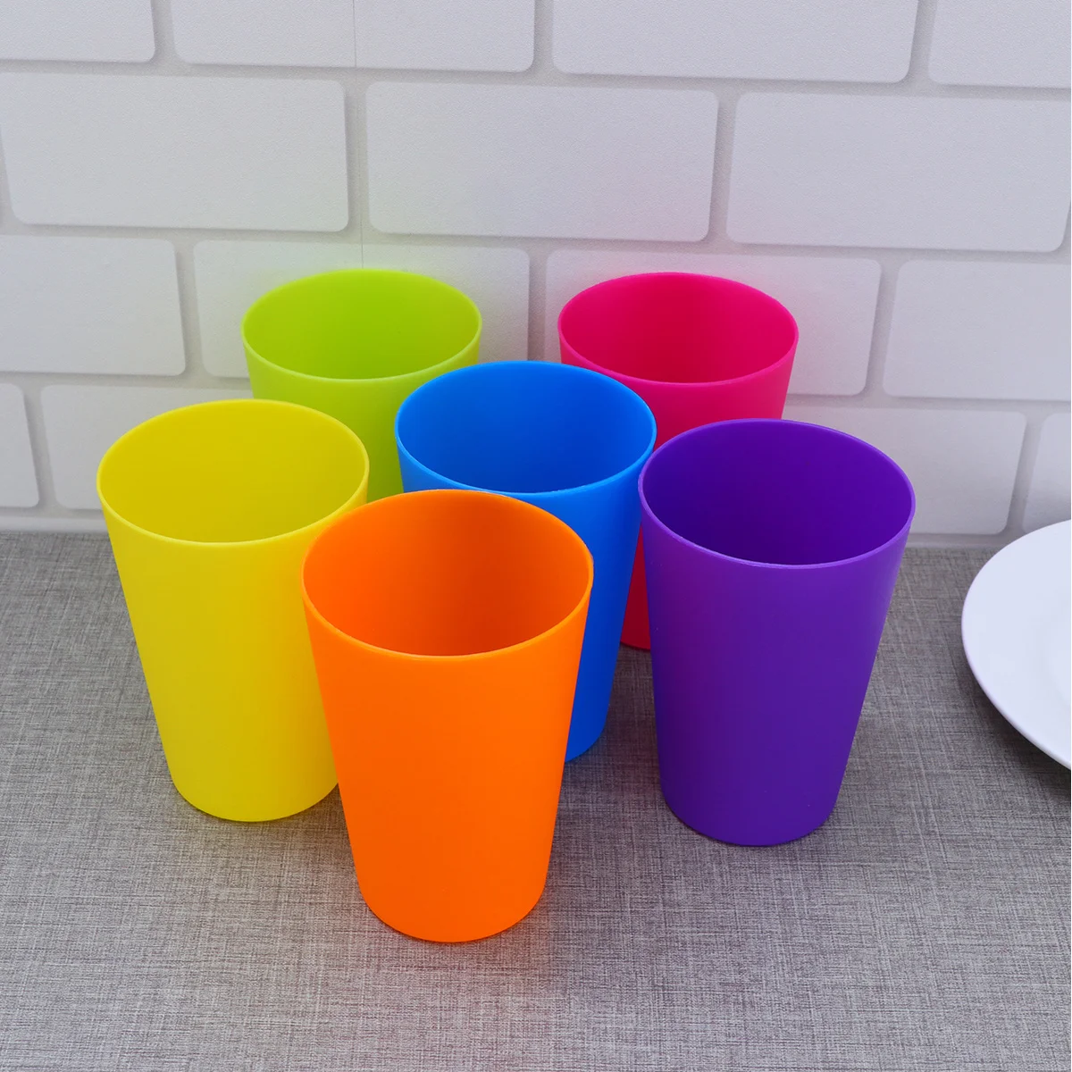 

12pcs Matte Plastic Drinking Cups Stackable Party Supplies Outdoor Picnic Beer Wine Water Home Restaurant Cafe Use