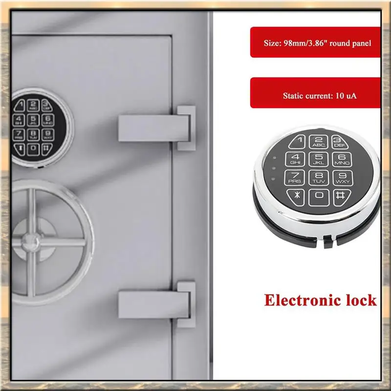 2 fechaduras seguras eletrônicas com fechadura solenóide e 2 teclas de retorno, cofre à prova de fogo de segurança com teclado cromado e mais de janeiro.