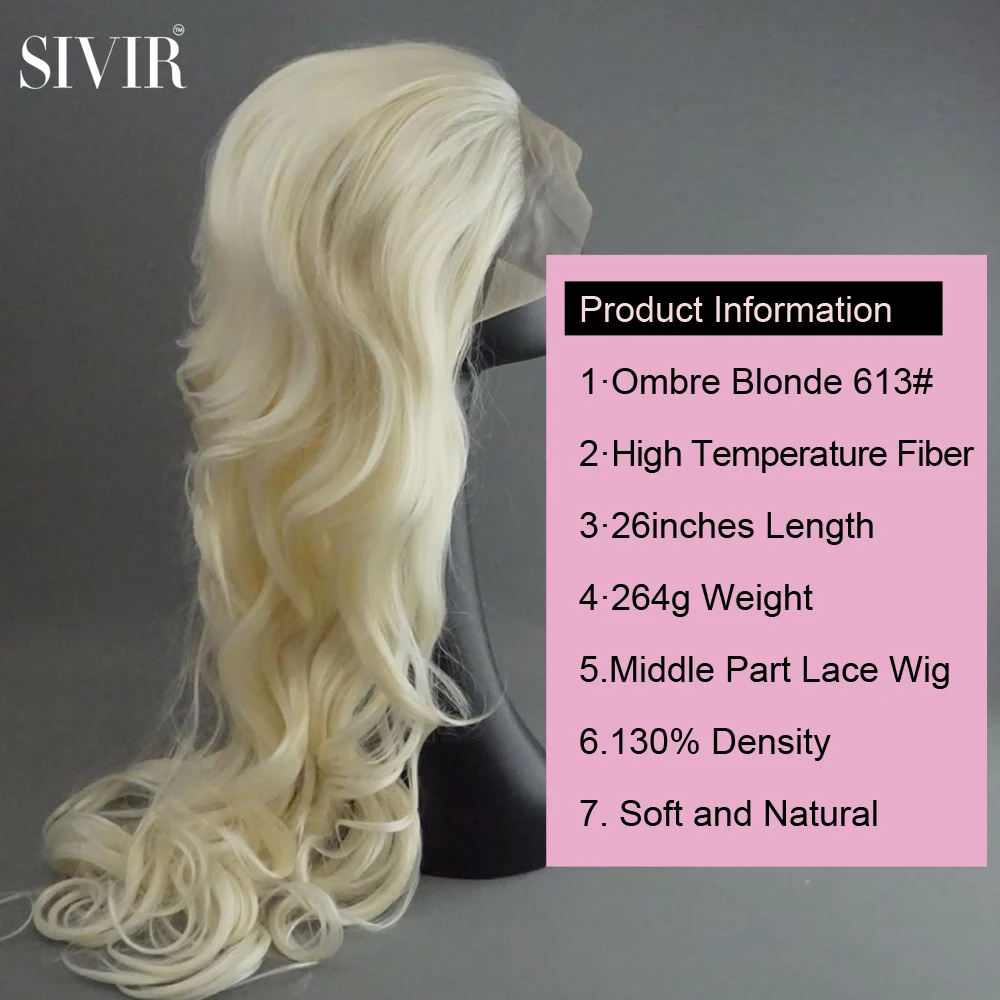 Sivir Synthetic Part Lace Wigs For Women Blonde 613 Long/Short Wave/Straight Hair Heat Resistant Fiber Hair Cosplay Anime /Daily