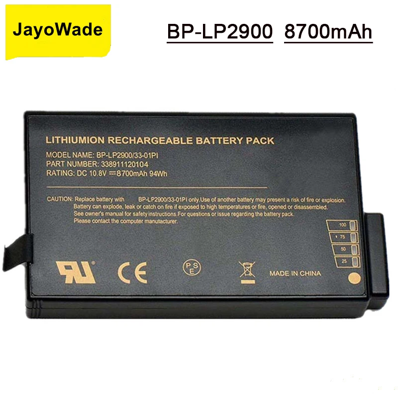 

JayoWade New BP-LP2900 33-01PI Laptop Battery For Getac X500 S400 M230 V100 V200 V1010 BP-LP2900 BP-LC2600 BP-LC2600/33-01SI