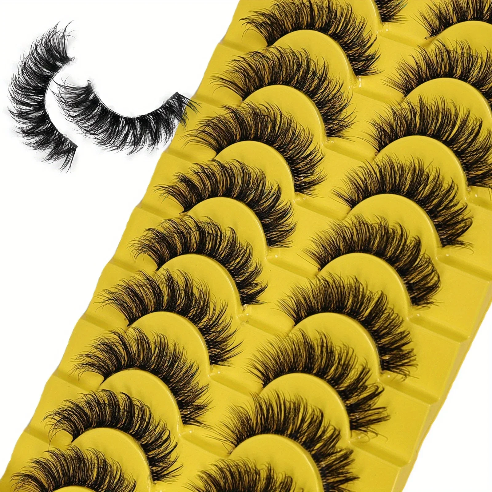 90Pairs/9Pack Natural Fluffy False Eyelashes Lashes 3D Volume Strip Lashes D Curl Fake Eyelashes with Clear Band Eye Lashes