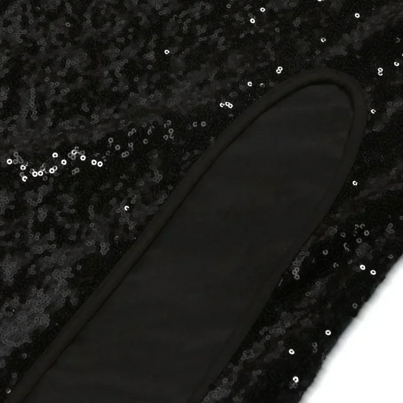 GUWU Sexy Ausschnitt mit Pailletten, ärmellos, Neckholder, Geburtstag, Abend, Partykleid, aushöhlen, rückenfrei, Clubwear, lange Maxikleider