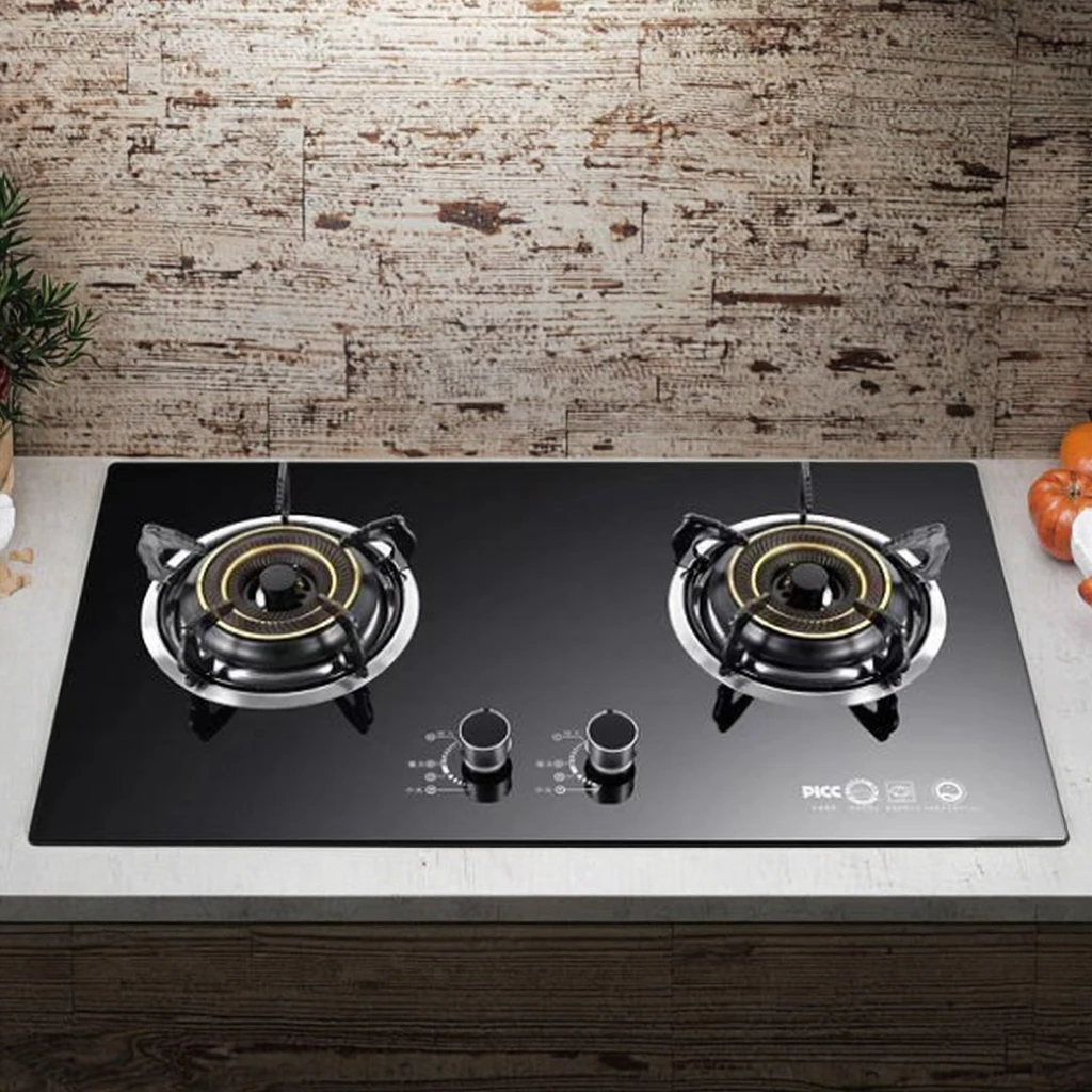 Factory Price Double Burner Glass Built-In Table Top Smart Gas Stove for Kitchen