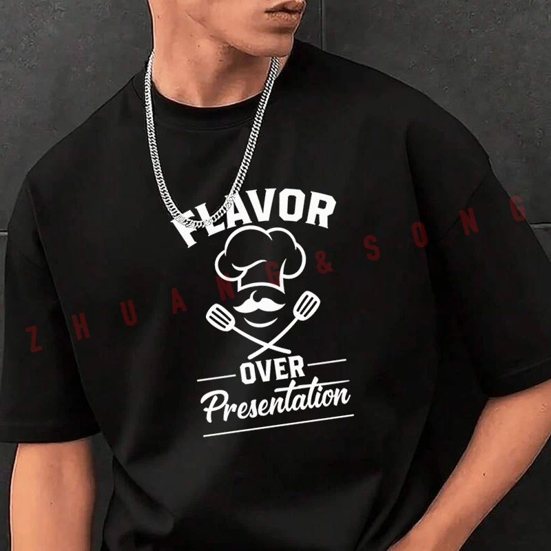 

Мужская модная футболка Flavor Over Presentation, повседневные модные футболки для лета, удобные топы с короткими рукавами