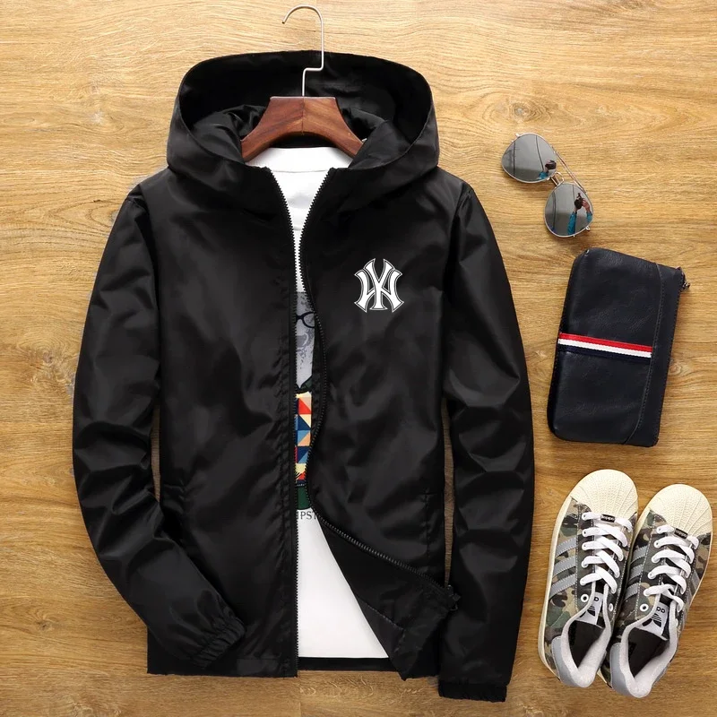 2026 New Men Hooded Zipper Sport Coat Windproof Waterproof, Spring Summer Outdoor Fishing Daily Leisure Jacket