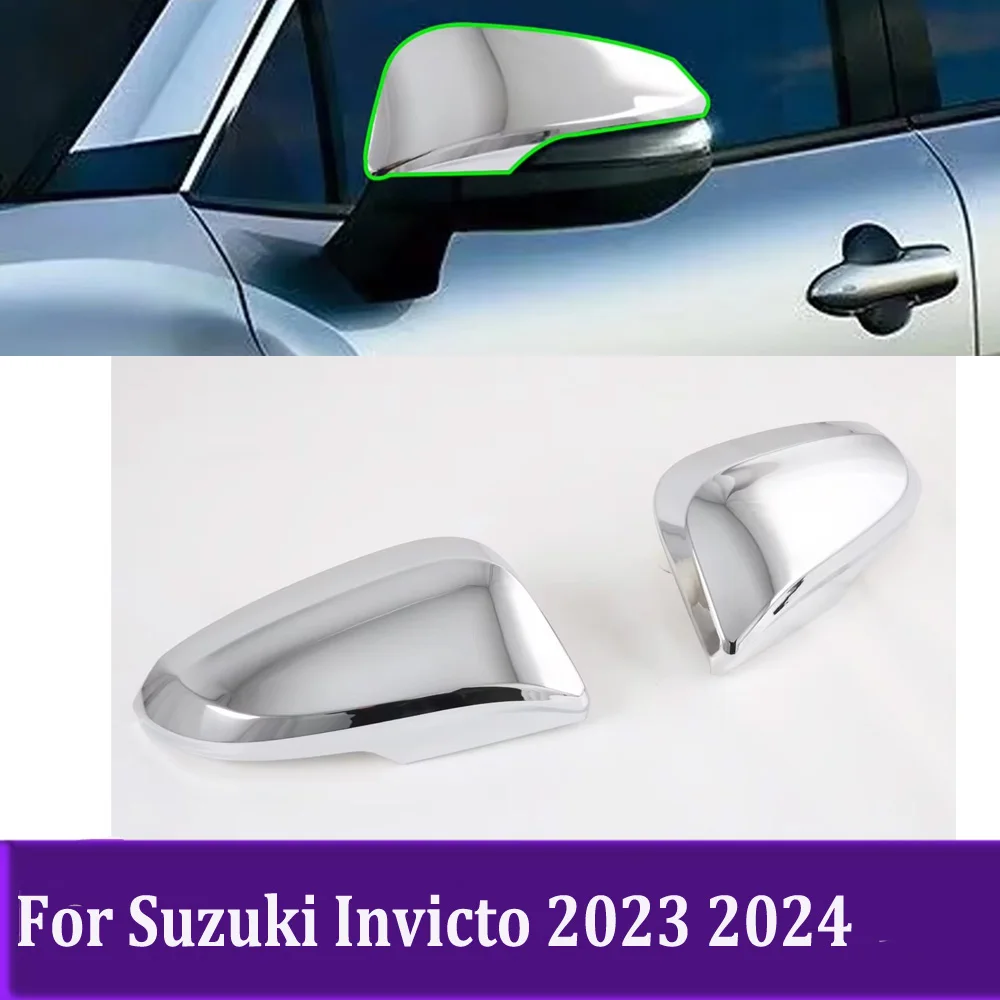 

Chrome Side Door Rearview Mirror Cover Trim For Toyota Innova Zenix For Suzuki Invicto 2023 2024 Car Styling Sticker Accessories