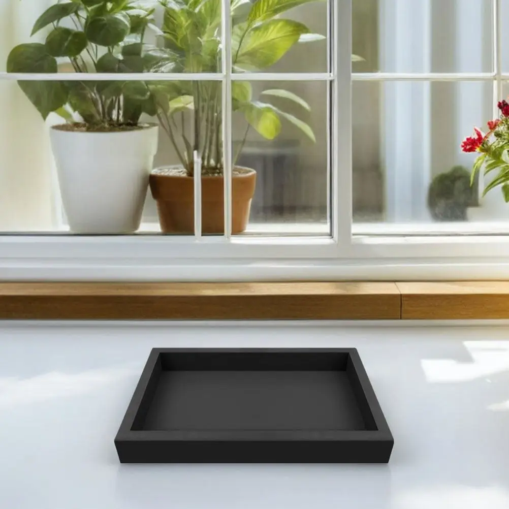 Plastic Square Flower Pot Drainage Tray Modern Minimalist Plant Saucer Anti-Slip Water Catcher Base for Indoor Outdoor Planters