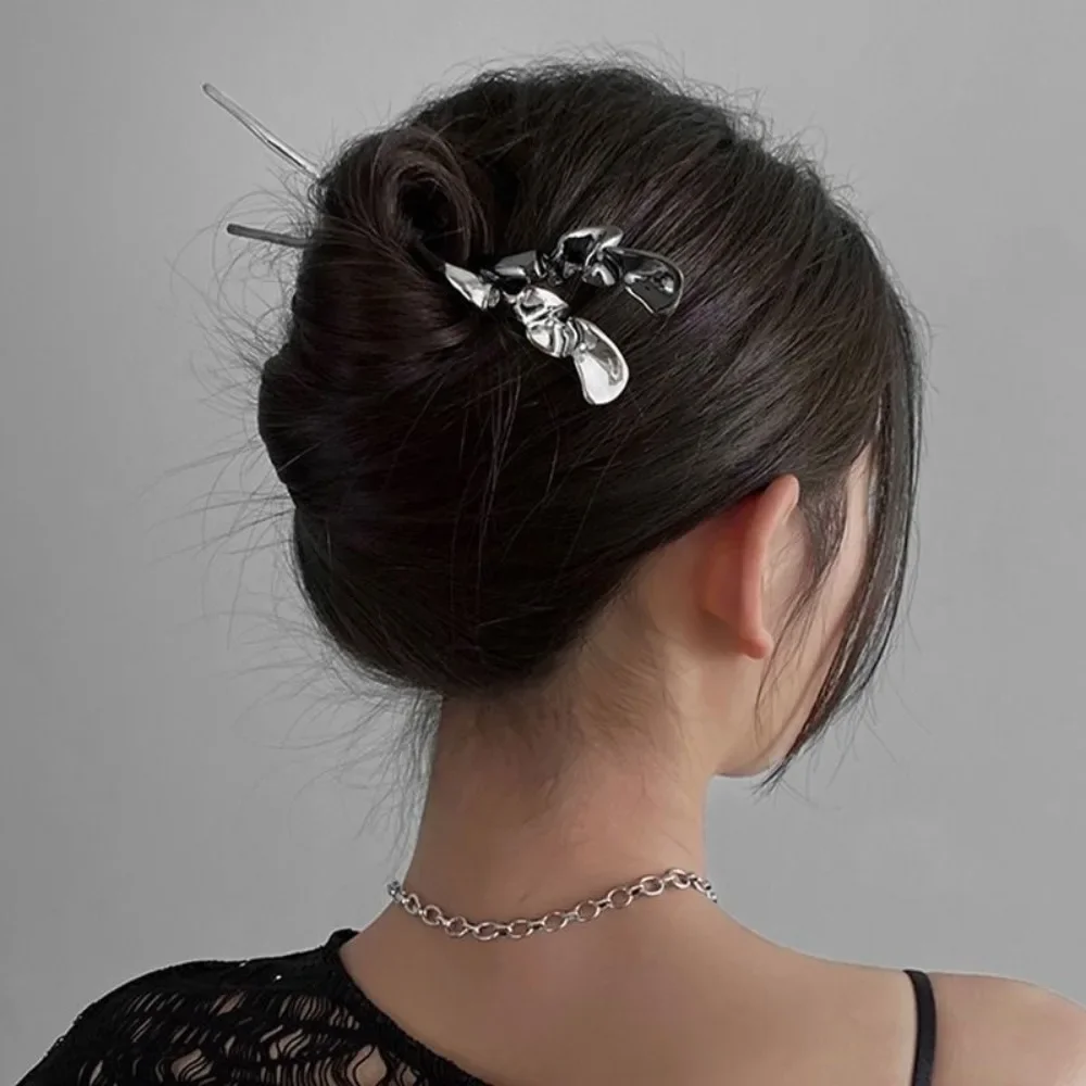 New Punk Metal Hairpin Chinese Style Simple Hair Sticks for Women Diy Hairstyle Design Tools Accessories Dropshipping view 4