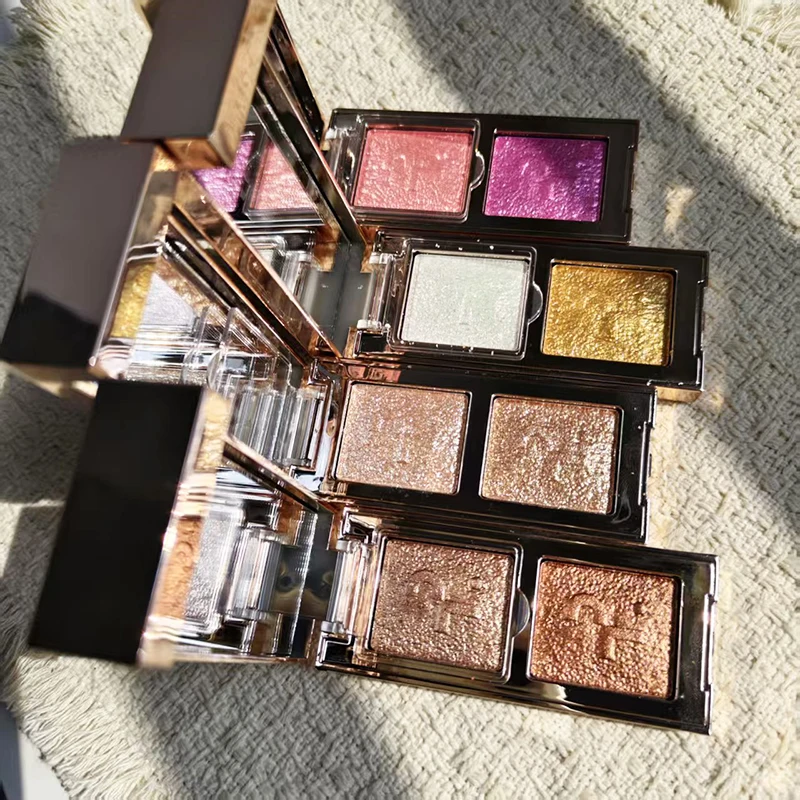 Patrick Ta 2 Color Shimmer Eyeshadow Blush Duo Palette Sparkling Glitter Eye Shadow Powder Easy To Apply for Eyes Blush Makeup