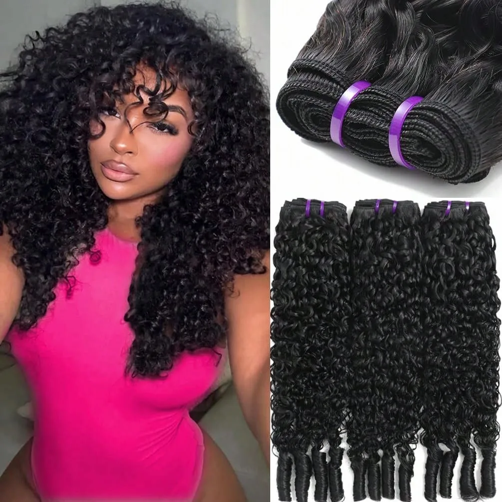 

15A 30 32 34 36 Inch 3/4 Burmese Curly Hair Bundles Human Hair Unprocessed Brazilian Vietnam Virgin Hair Quick Weave Extensions