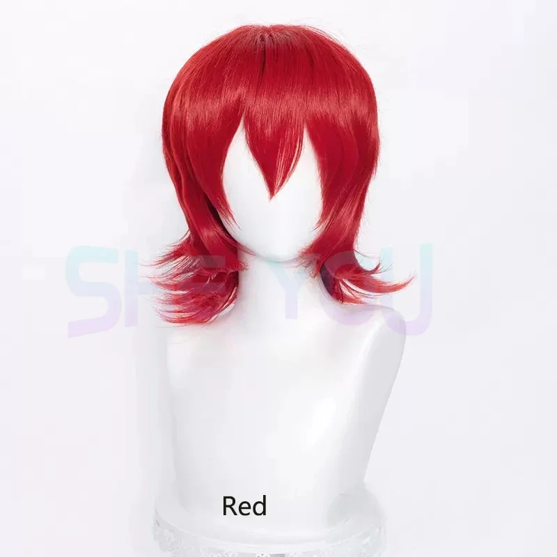 x;3,f6'b7\g,37cm Short Cosplay Wig Wolf Cut With Bangs Choppy Colors Korean Style Heat Resistant Synthetic Mullet Ha5;h7'b8\f,4/ view 3
