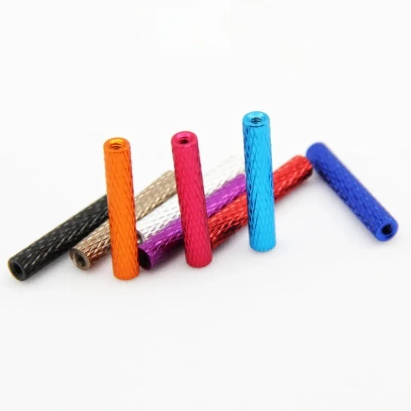 10PCS M2*15/16/20/22/23/25/27/30mm Aluminum Standoff Spacer Knurled Round Column Pillar Stud Fastener for RC FPV Multicopter