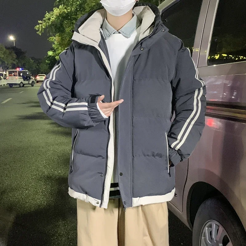 

Модная спортивная одежда с боковой полосой, пальто, уличная мужская осенне-зимняя новая куртка, непромокаемая парка с длинными рукавами, толстовка, кардиган, верхняя одежда