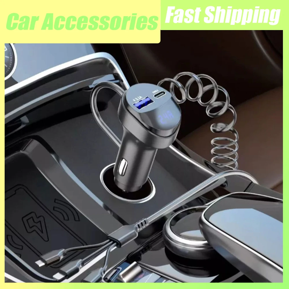 

Универсальное автомобильное зарядное устройство 3.1A 55 Вт с быстрой зарядкой, автоматическое трехпроводное зарядное устройство, автомобильный дисплей напряжения, зарядное устройство для быстрой зарядки, автомобильные аксессуары