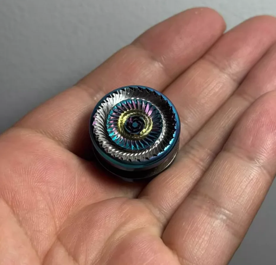 Used EDC Titan.color tc engraved button one off 24.5*13mm spinner Fingertip gyroscope Decompression toys