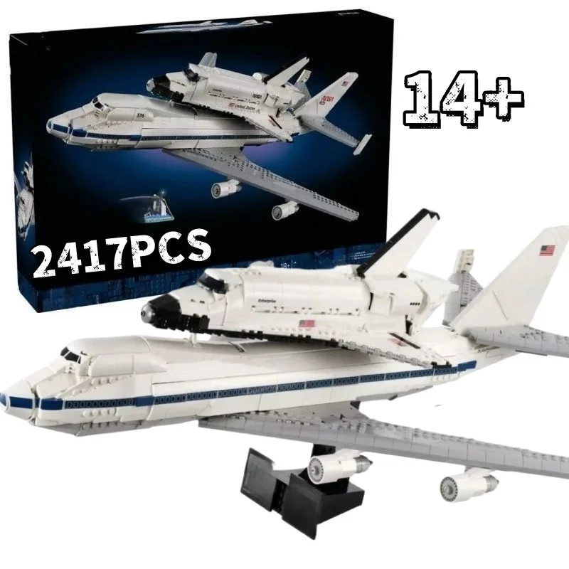 

2026 moc 2417pcs Space Series 10360 Shuttle Carrier Aircraft Model Building Blocks Airplane Architecture Brick Toy Birthday Gift